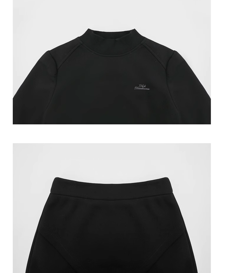 ハイネックバックメッセージトップス【セットアップ可能】