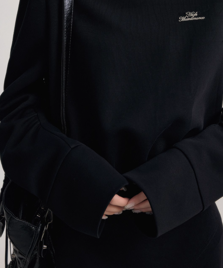 ハイネックバックメッセージトップス【セットアップ可能】