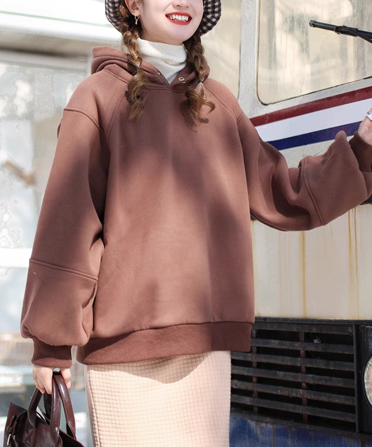 ゴールドボタン裏ボアボリュームフーディ