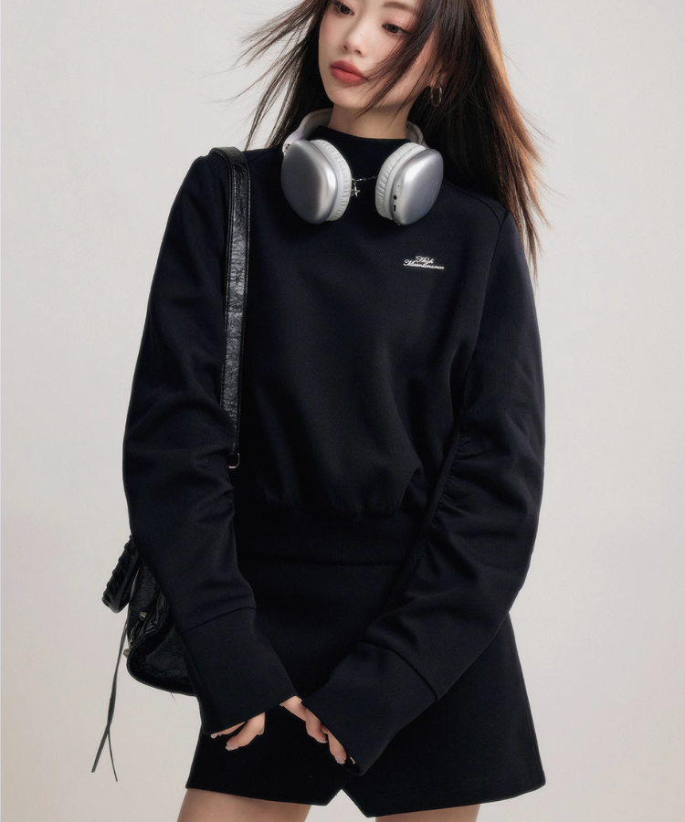 ハイネックバックメッセージトップス【セットアップ可能】