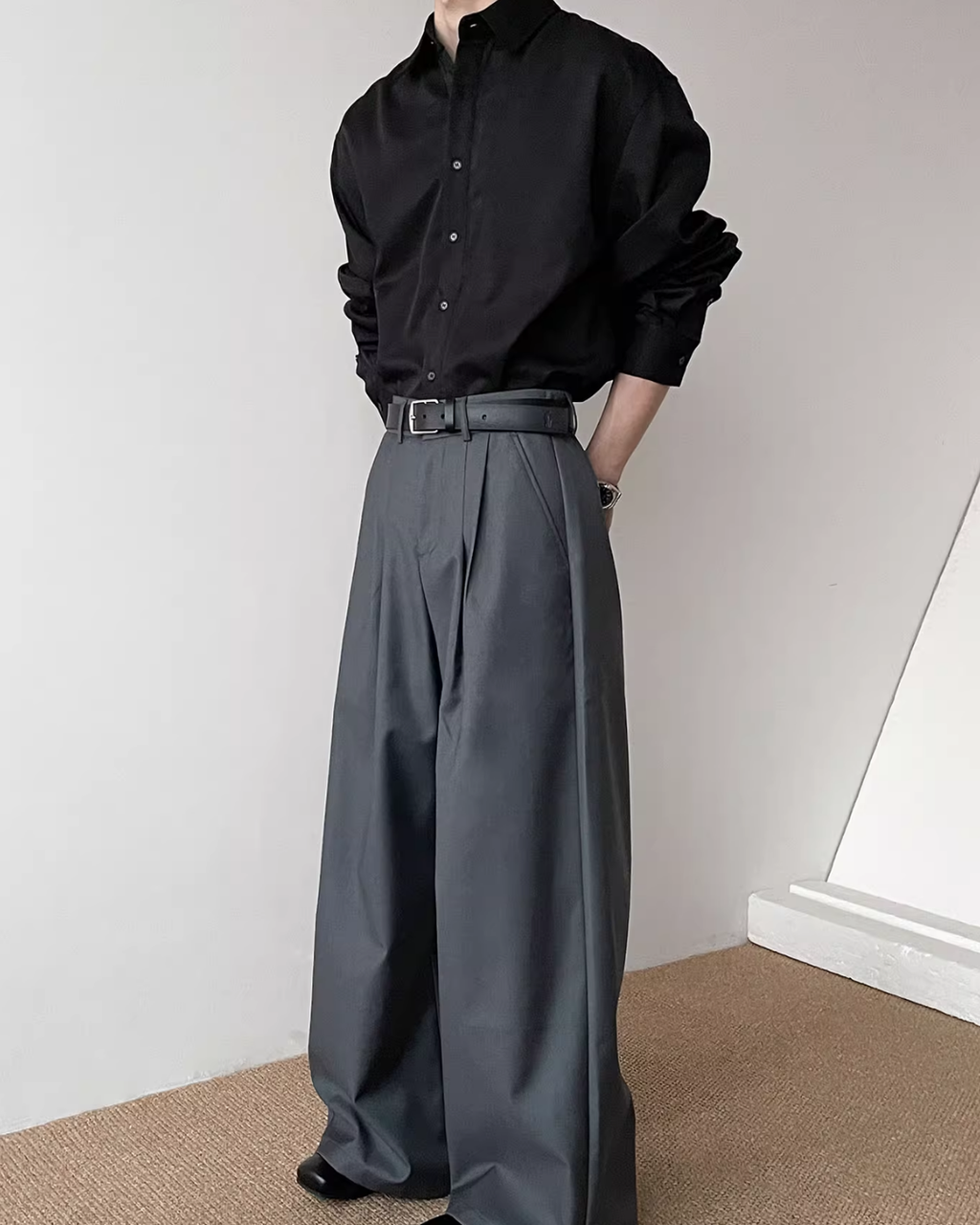 レイヤーデザインコリアンシャツ mf3591