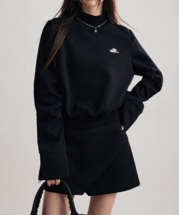 ハイネックバックメッセージトップス【セットアップ可能】