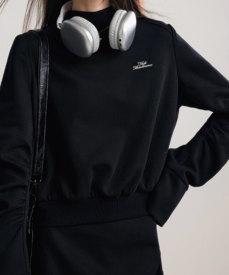 ハイネックバックメッセージトップス【セットアップ可能】