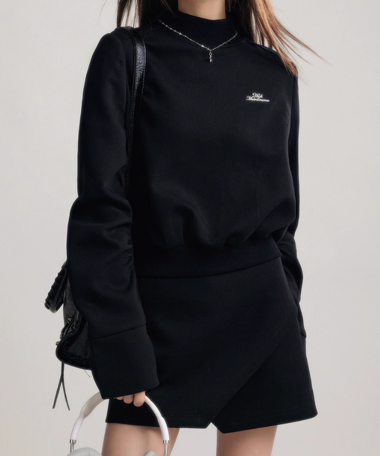 ハイネックバックメッセージトップス【セットアップ可能】