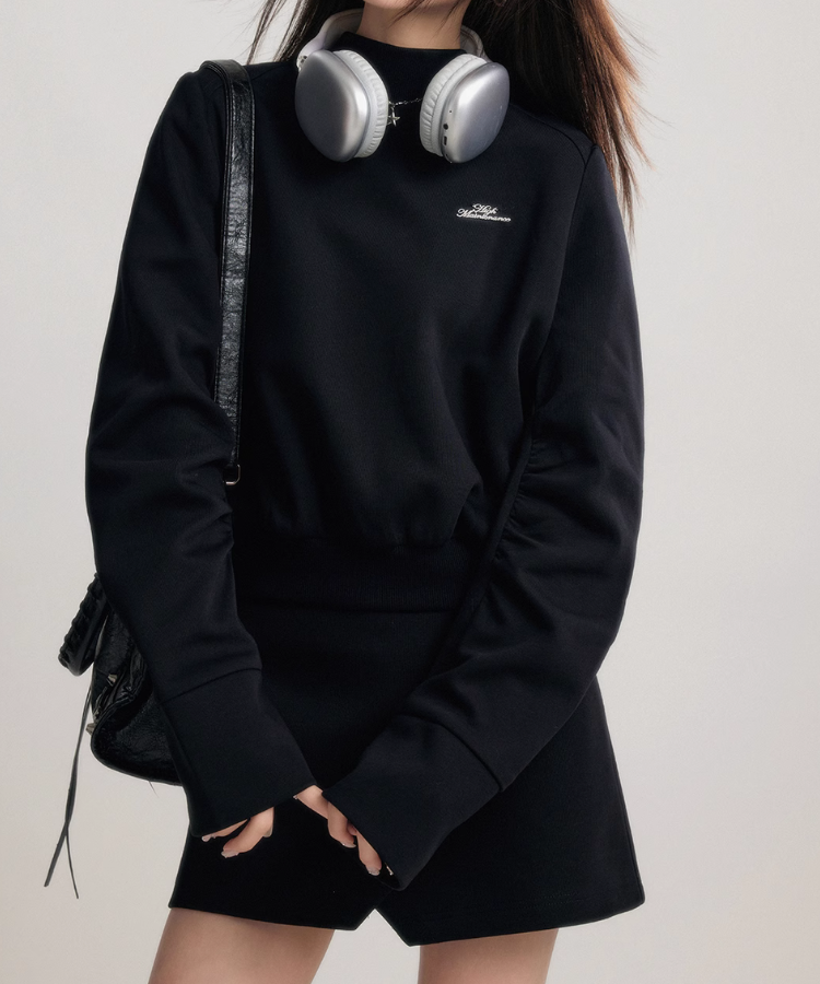 ハイネックバックメッセージトップス【セットアップ可能】