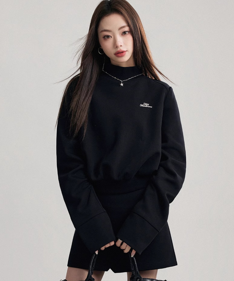 ハイネックバックメッセージトップス【セットアップ可能】