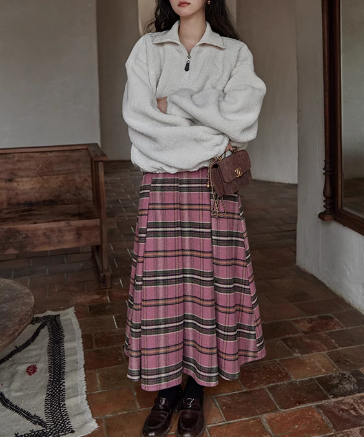 リラックスフィットハーフジップボアスウェット