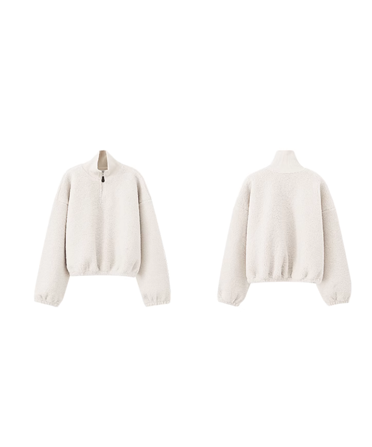 リラックスフィットハーフジップボアスウェット