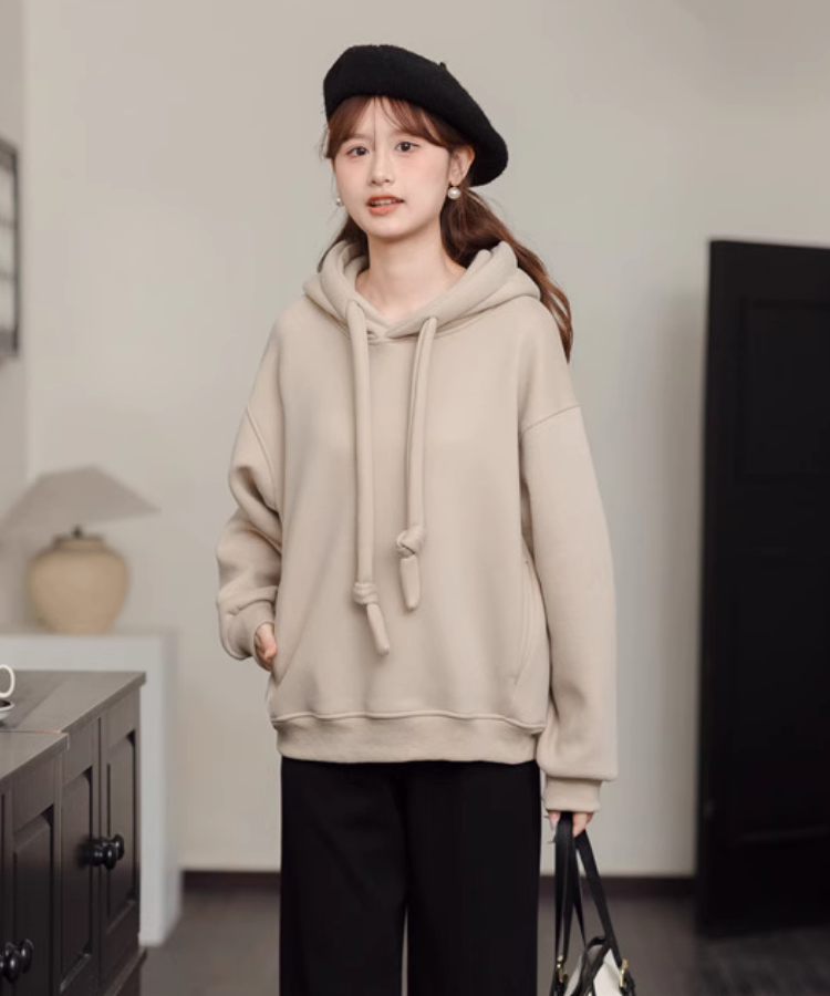 ワイドドロストシンプルフーディー