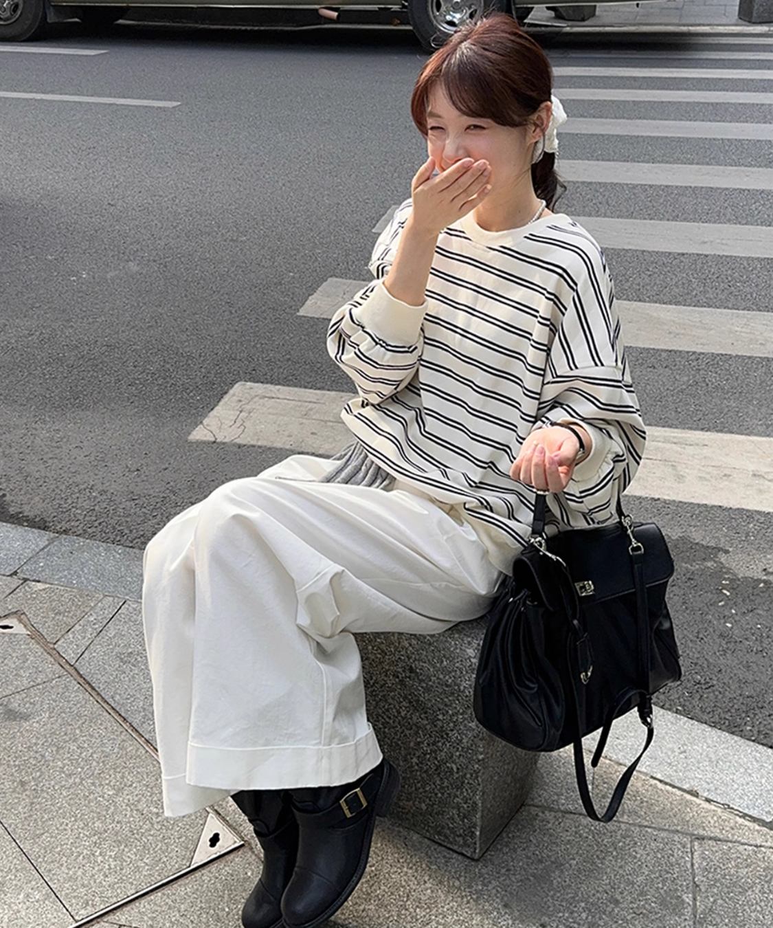 ボーダープルオーバースウェット