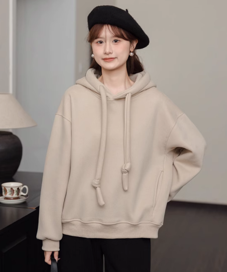 ワイドドロストシンプルフーディー