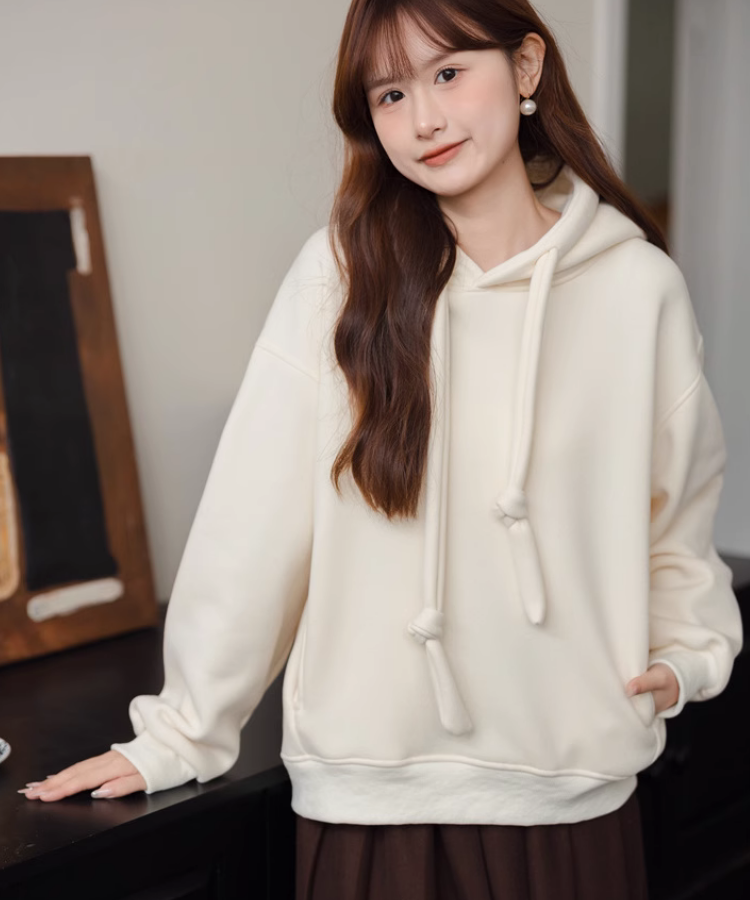 ワイドドロストシンプルフーディー