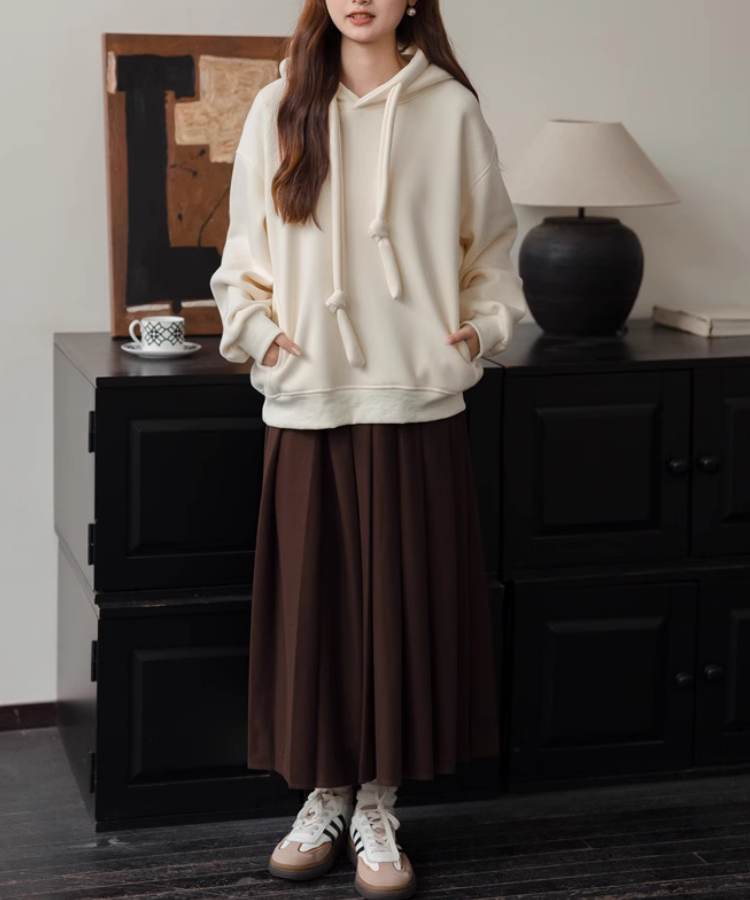 ワイドドロストシンプルフーディー