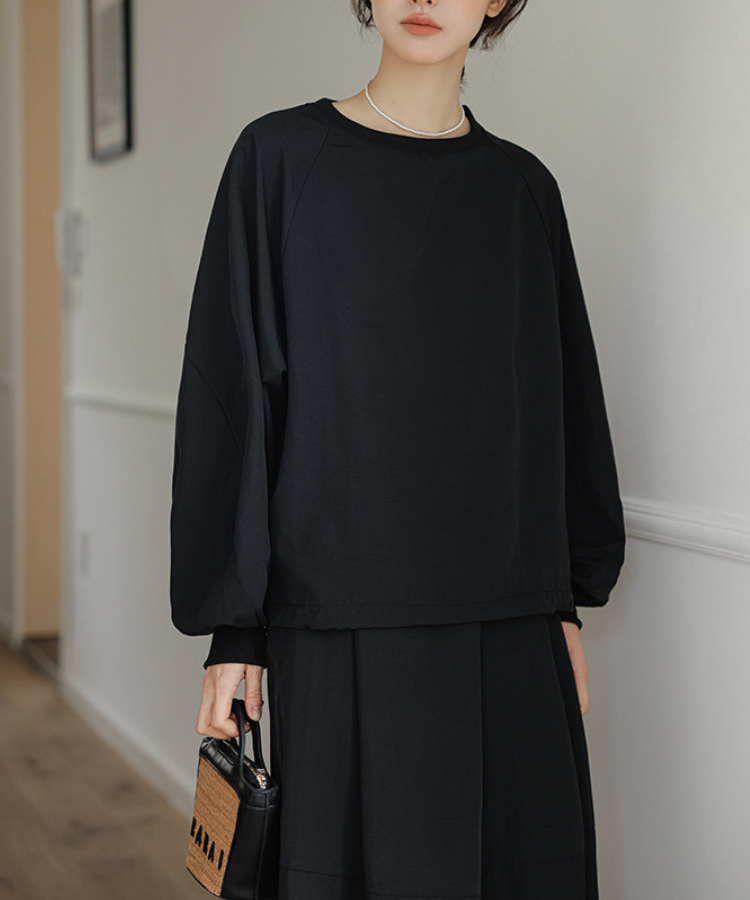 裾絞りプルオーバー+ベーシックスカート2点セット