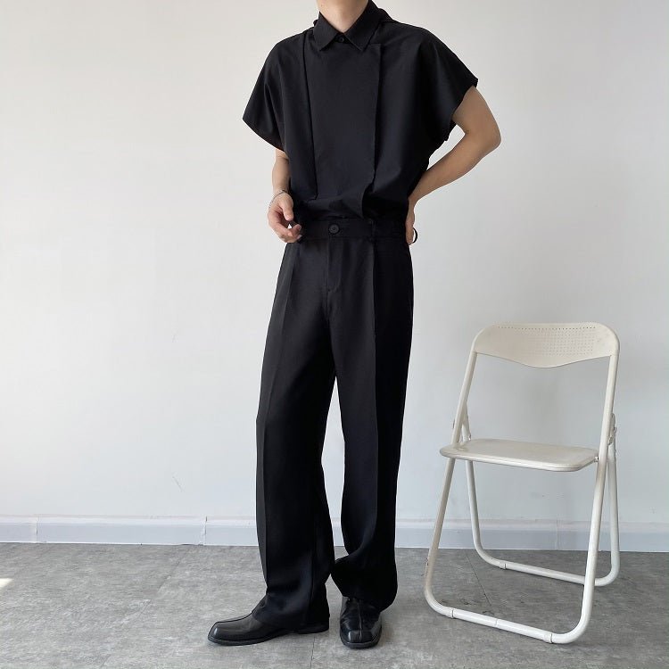 2wayクラシックデザインモノトーンシャツ mf1637