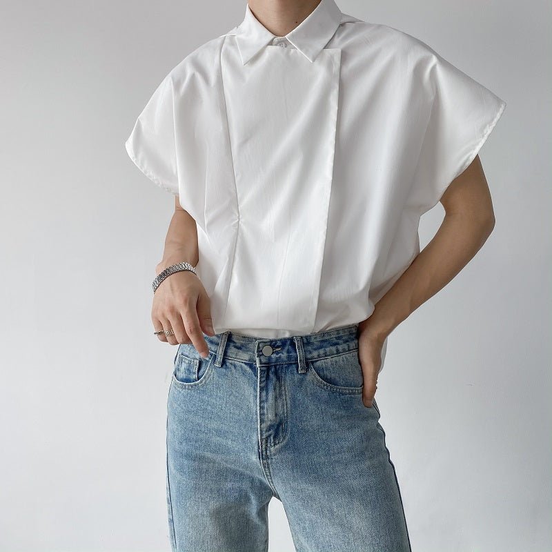 2wayクラシックデザインモノトーンシャツ mf1637