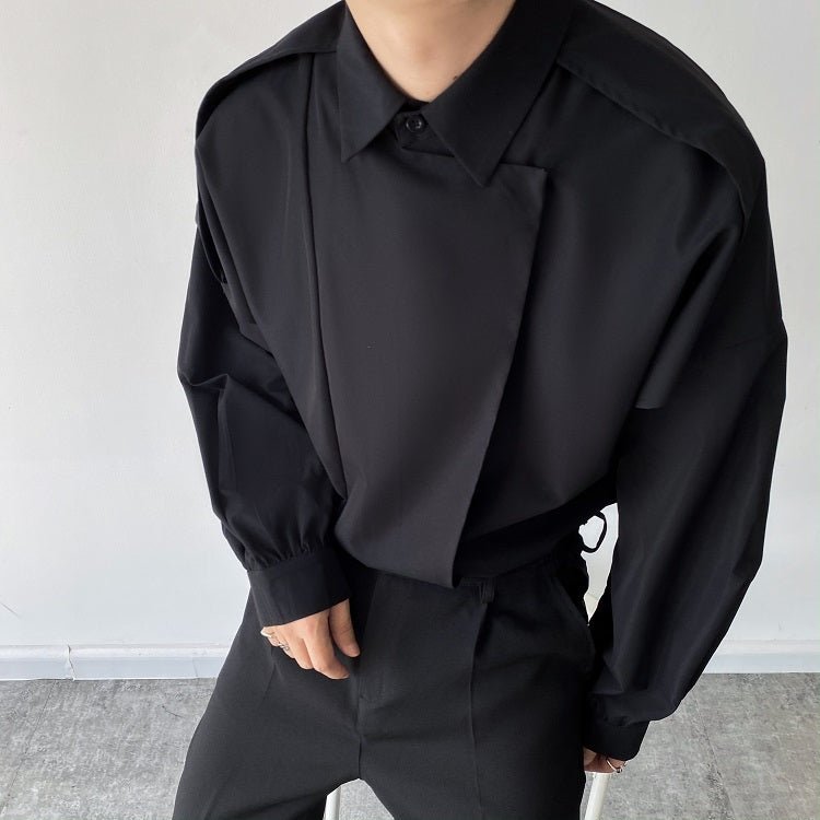 2wayクラシックデザインモノトーンシャツ mf1637