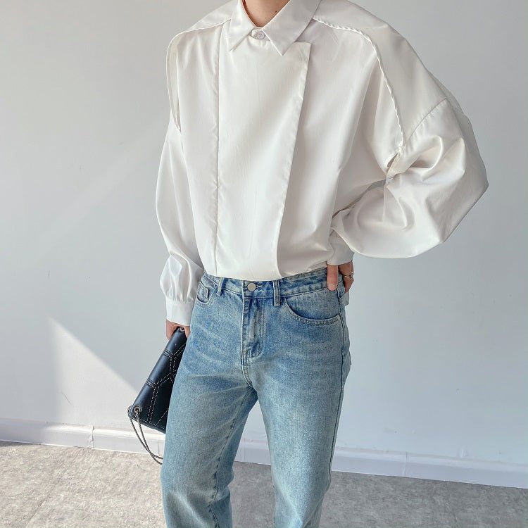 2wayクラシックデザインモノトーンシャツ mf1637