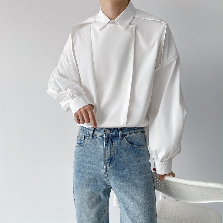 2wayクラシックデザインモノトーンシャツ mf1637