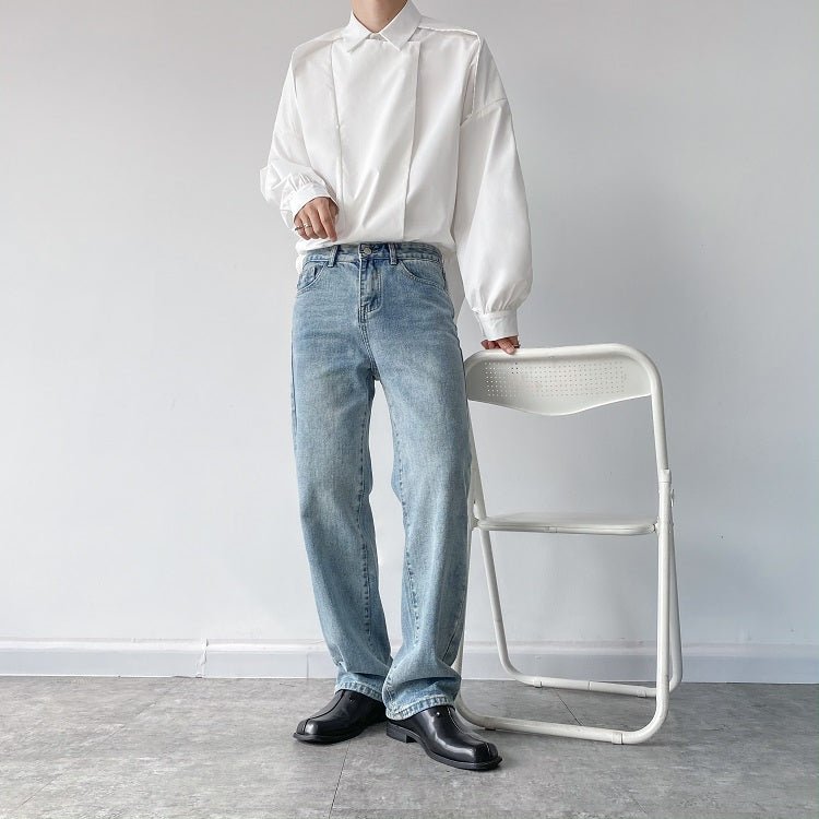 2wayクラシックデザインモノトーンシャツ mf1637