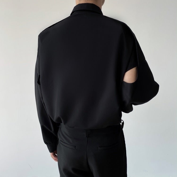 2wayクラシックデザインモノトーンシャツ mf1637