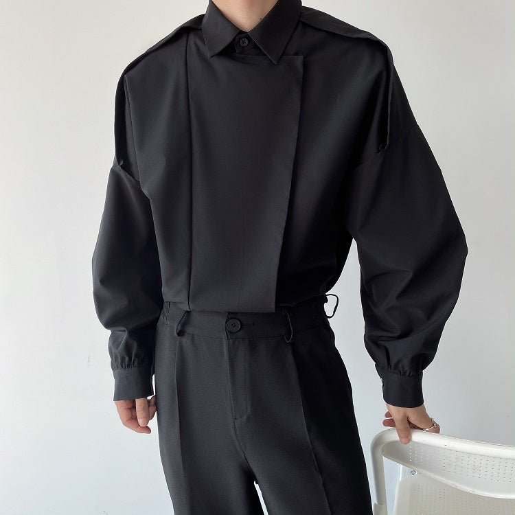 2wayクラシックデザインモノトーンシャツ mf1637