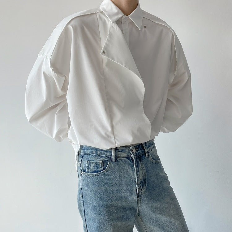 2wayクラシックデザインモノトーンシャツ mf1637