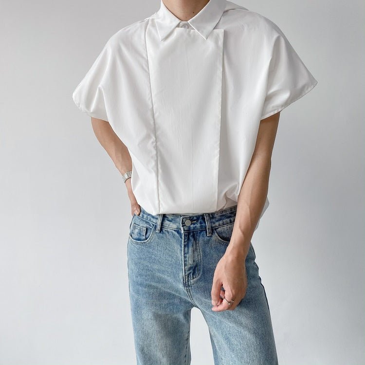 2wayクラシックデザインモノトーンシャツ mf1637