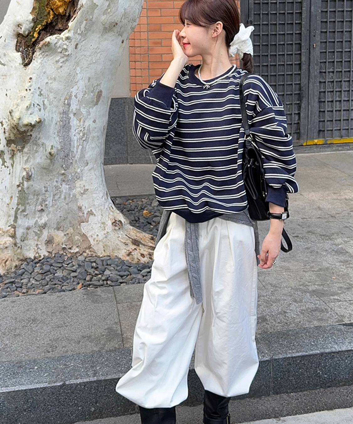 ボーダープルオーバースウェット