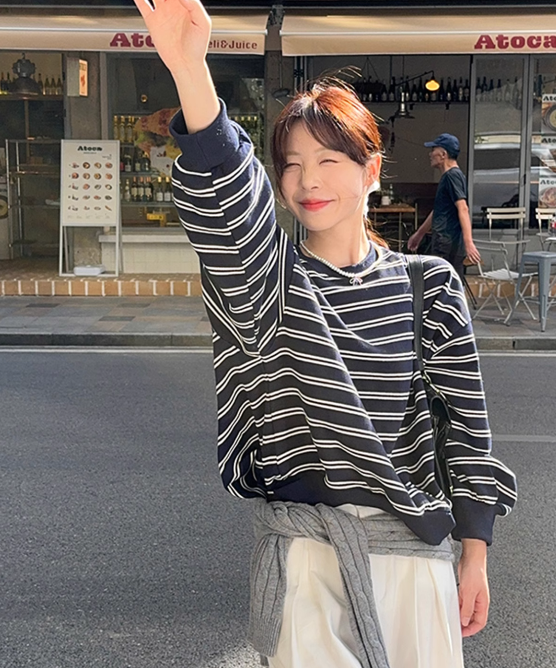 ボーダープルオーバースウェット