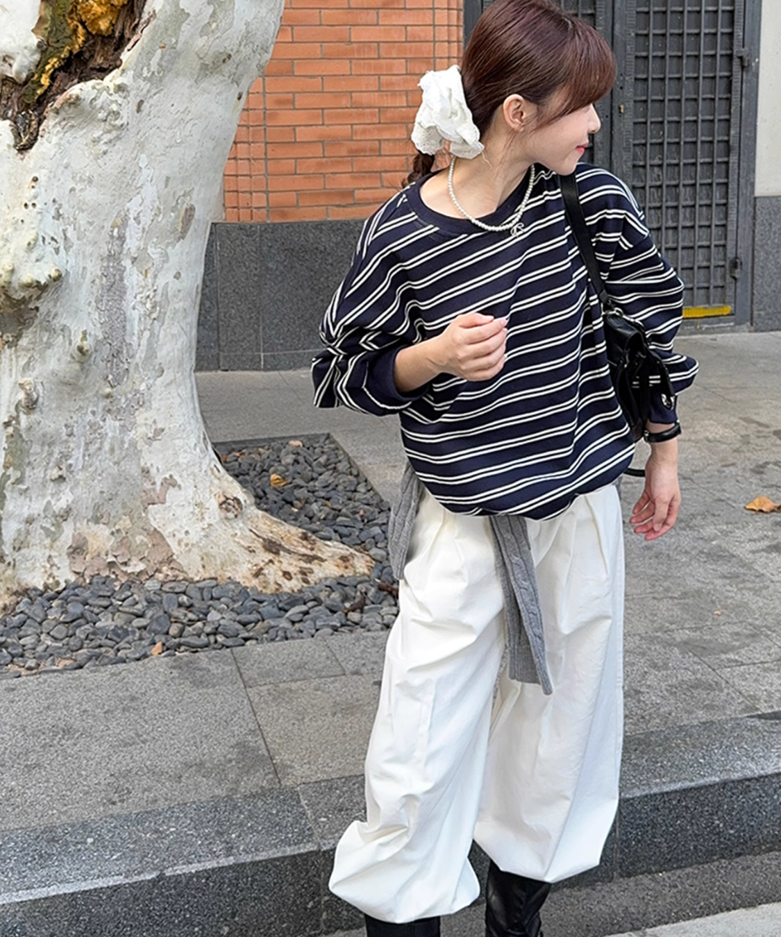 ボーダープルオーバースウェット