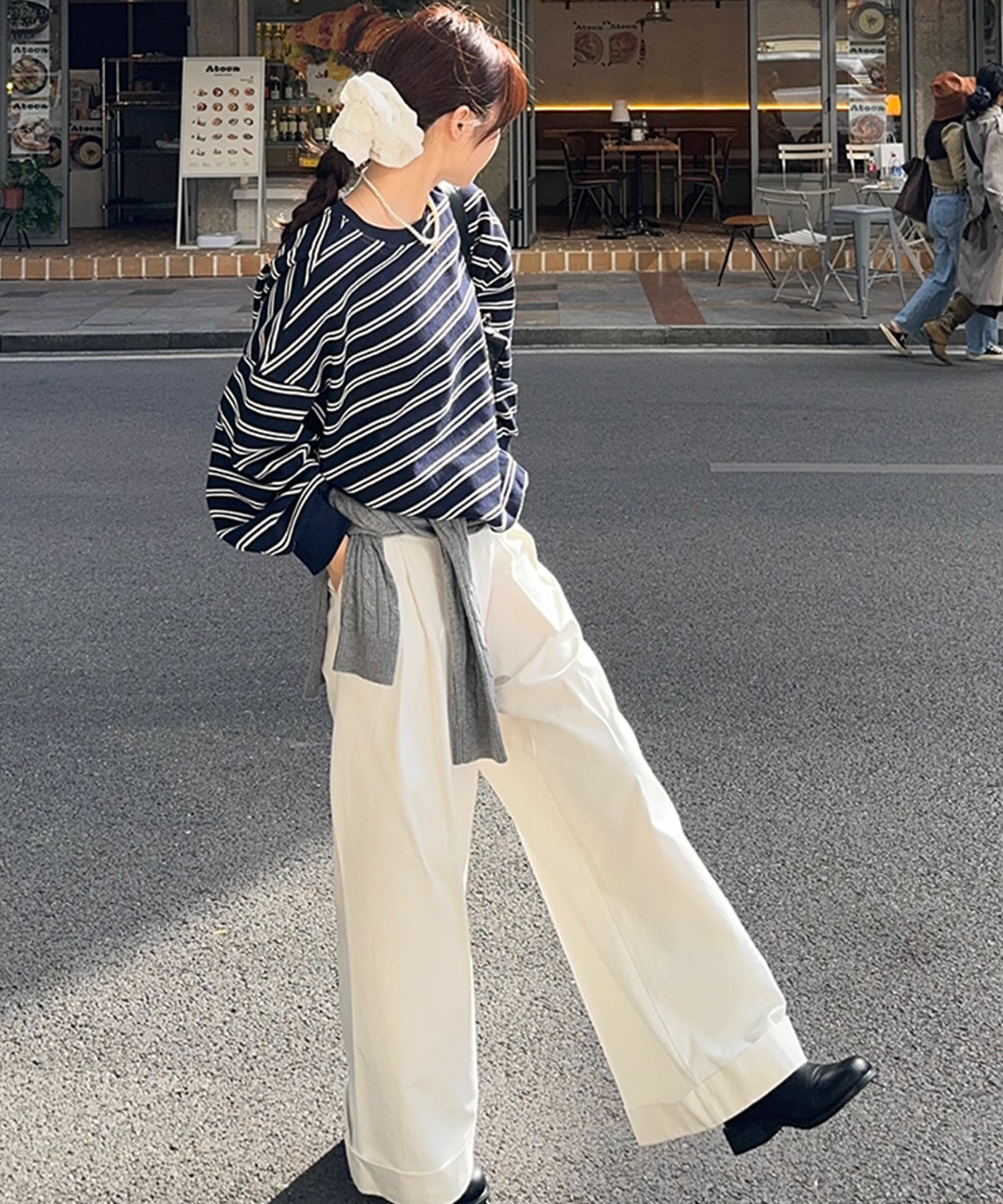 ボーダープルオーバースウェット