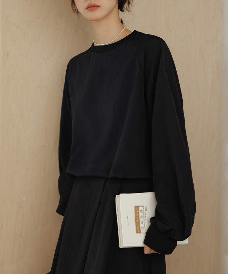 裾絞りプルオーバー+ベーシックスカート2点セット