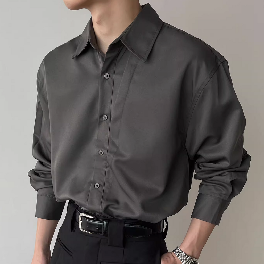 レイヤーデザインコリアンシャツ mf3591