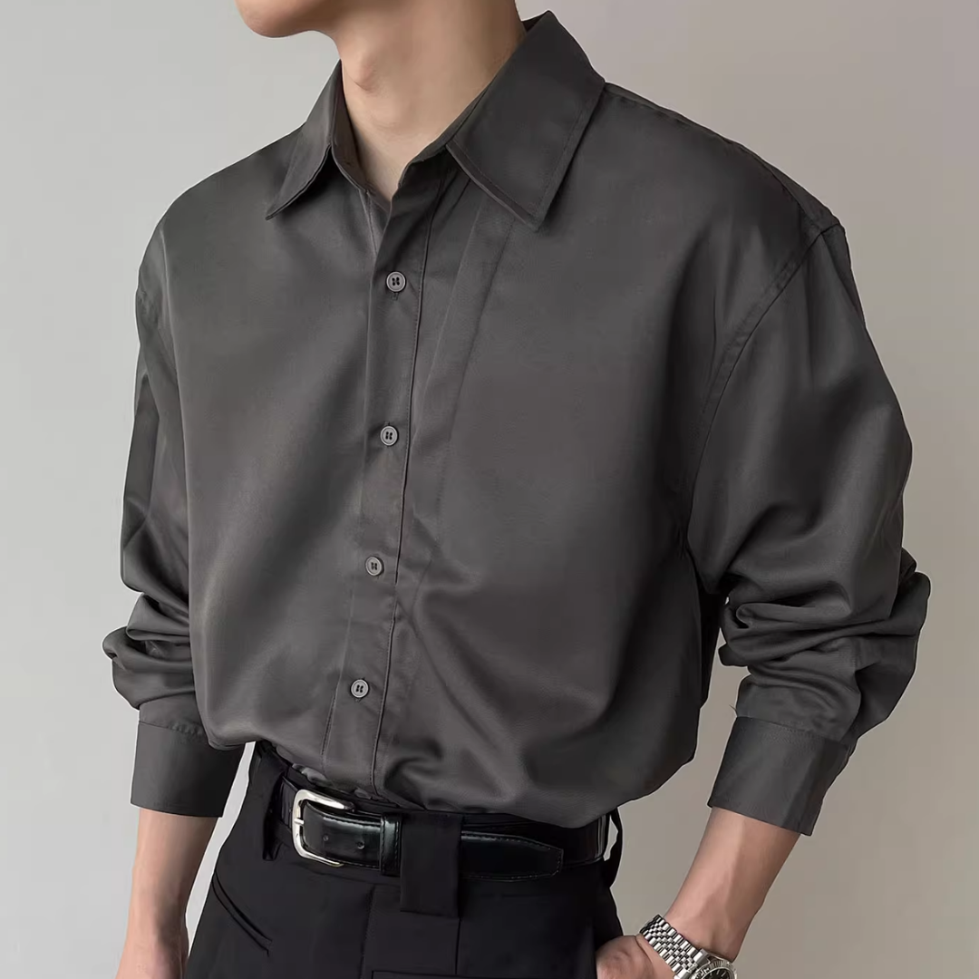 レイヤーデザインコリアンシャツ mf3591