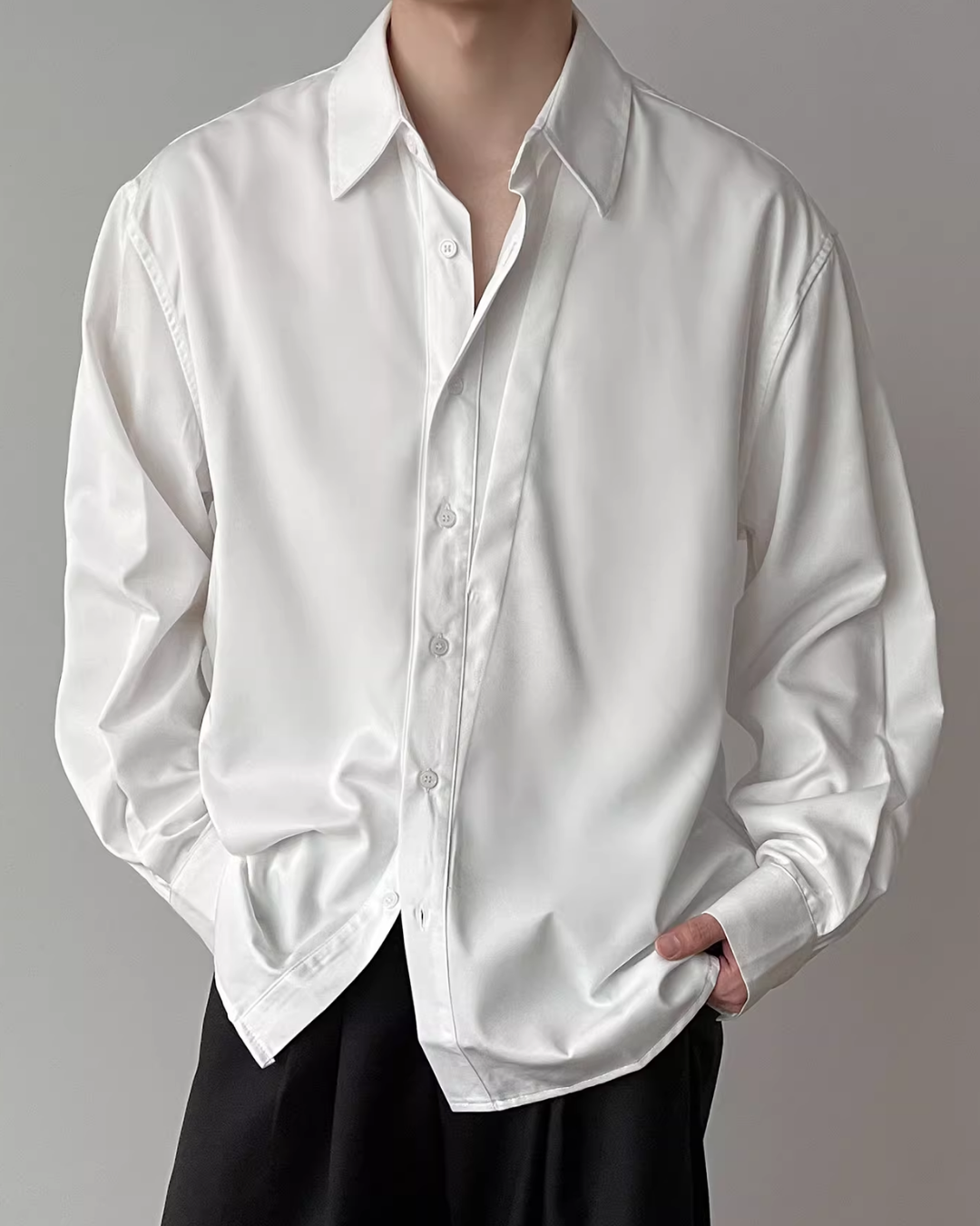 レイヤーデザインコリアンシャツ mf3591