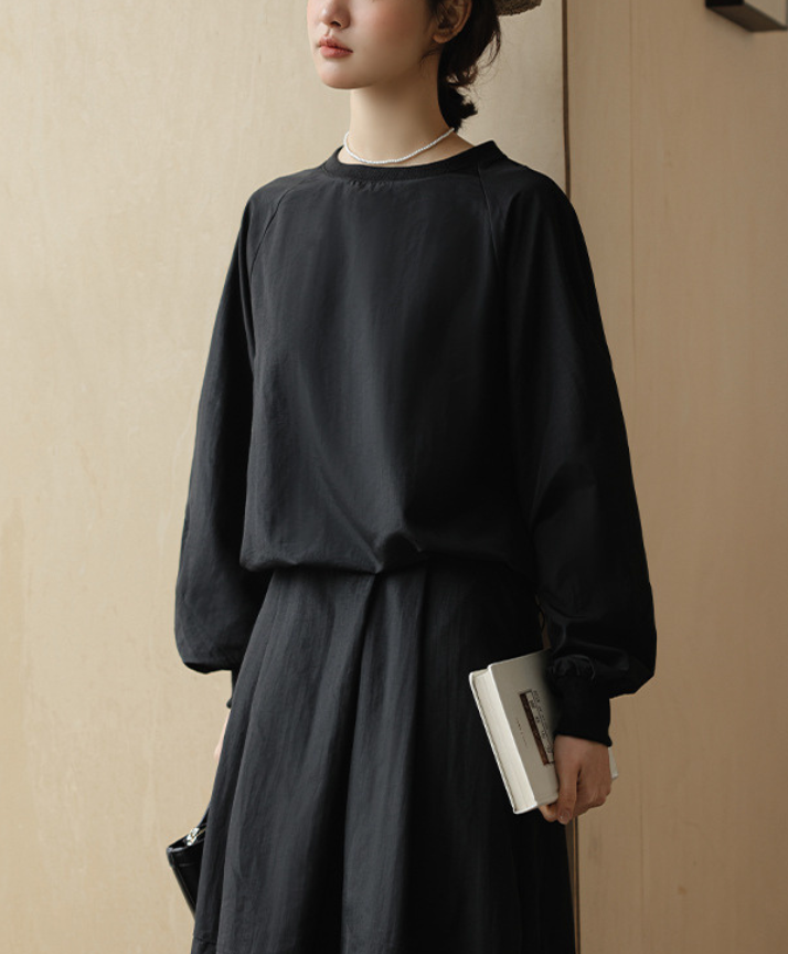 裾絞りプルオーバー+ベーシックスカート2点セット