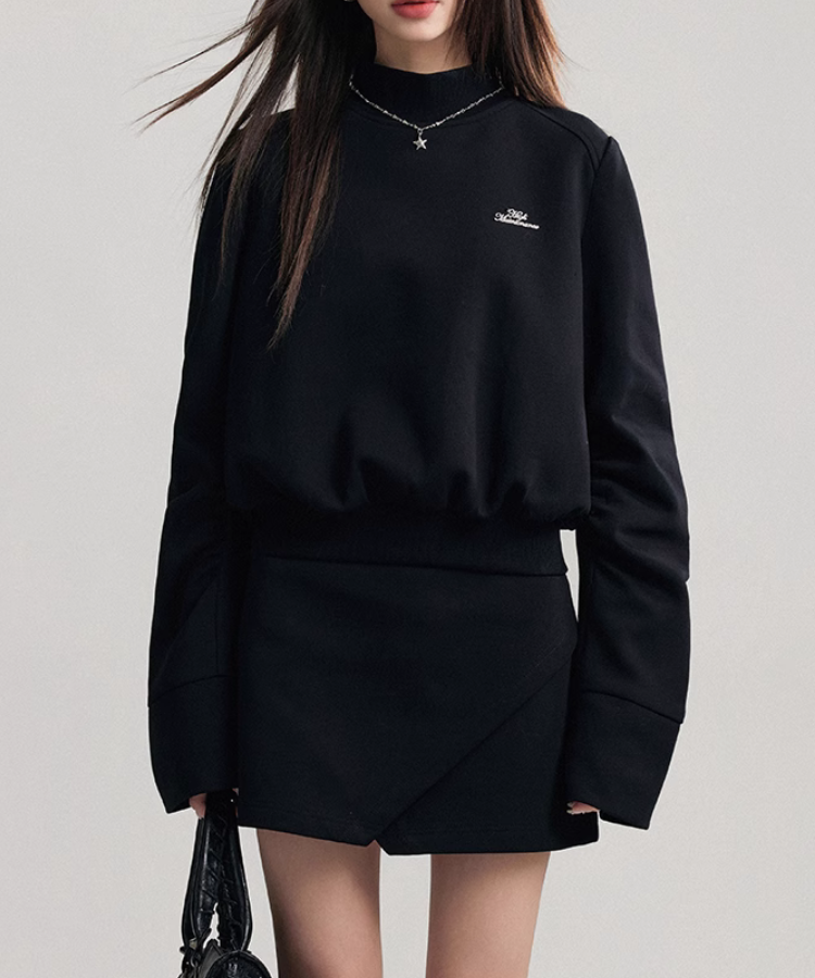 ハイネックバックメッセージトップス【セットアップ可能】