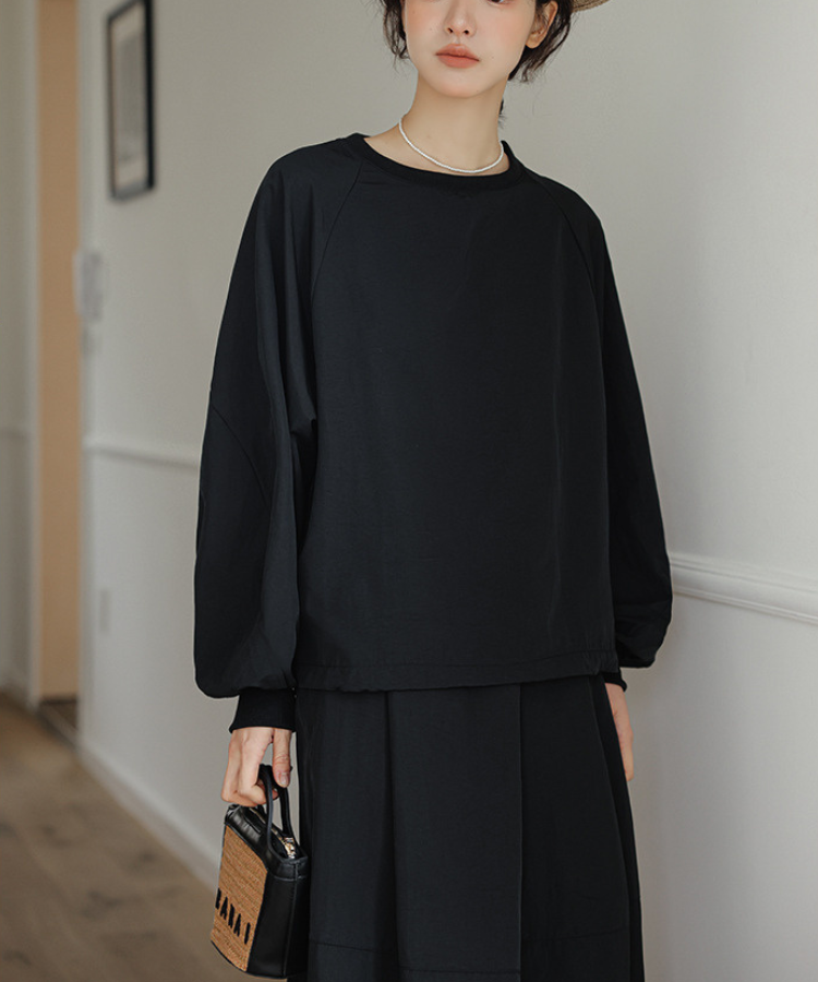 裾絞りプルオーバー+ベーシックスカート2点セット