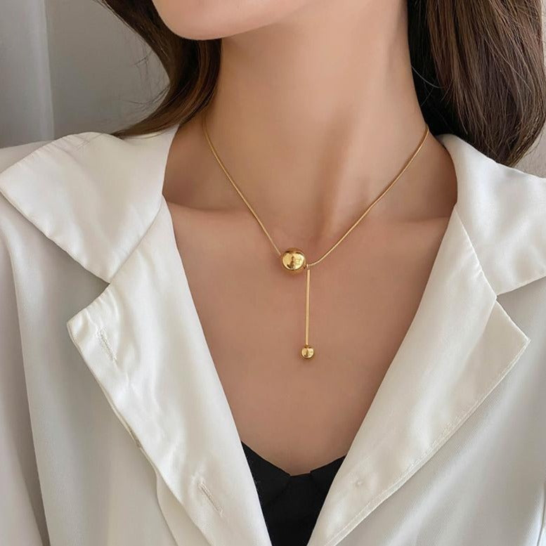 GOLDボールペンダントネックレス