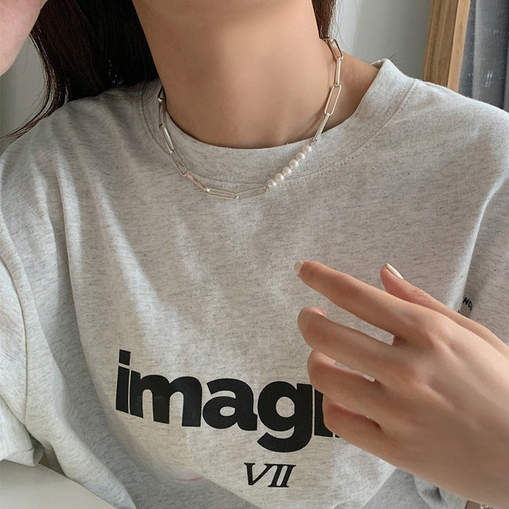 シルバーチェーンパールネックレス【SILVER925】