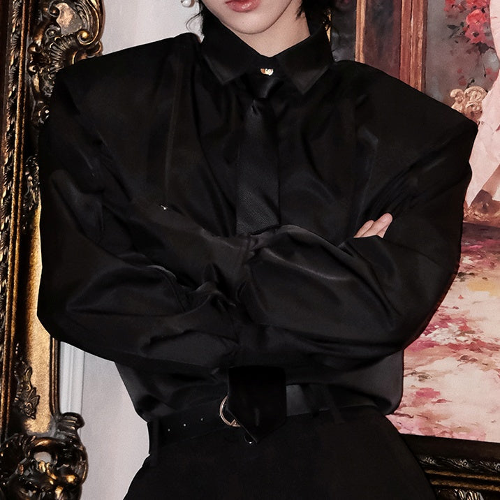 モードサテンタッチネクタイシャツ mf2938