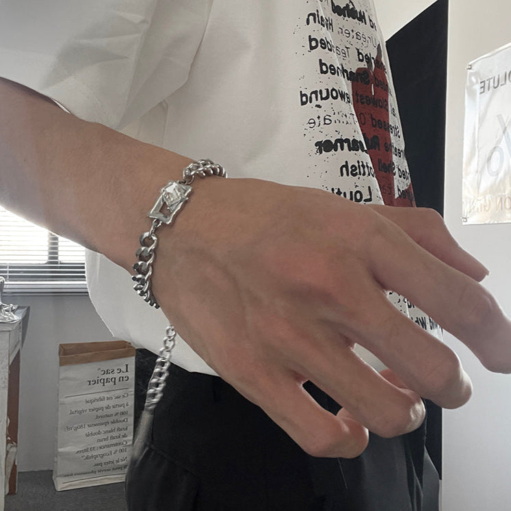 クリスタルシルバーコリアンブレスレット mf3437