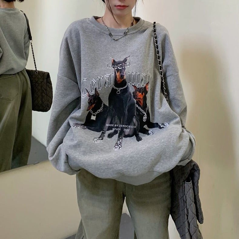 ドーベルマンデザイン薄手スウェット