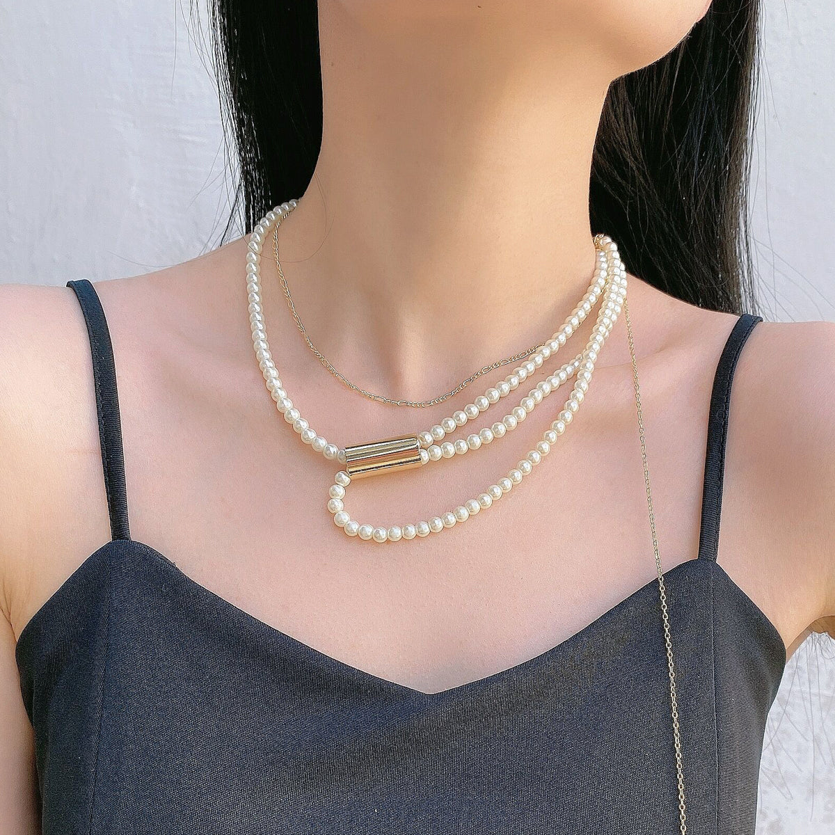3連パールネックレス