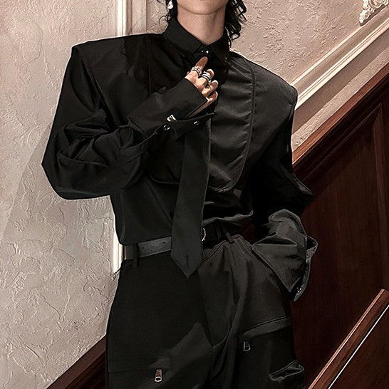 モードサテンタッチネクタイシャツ mf2938