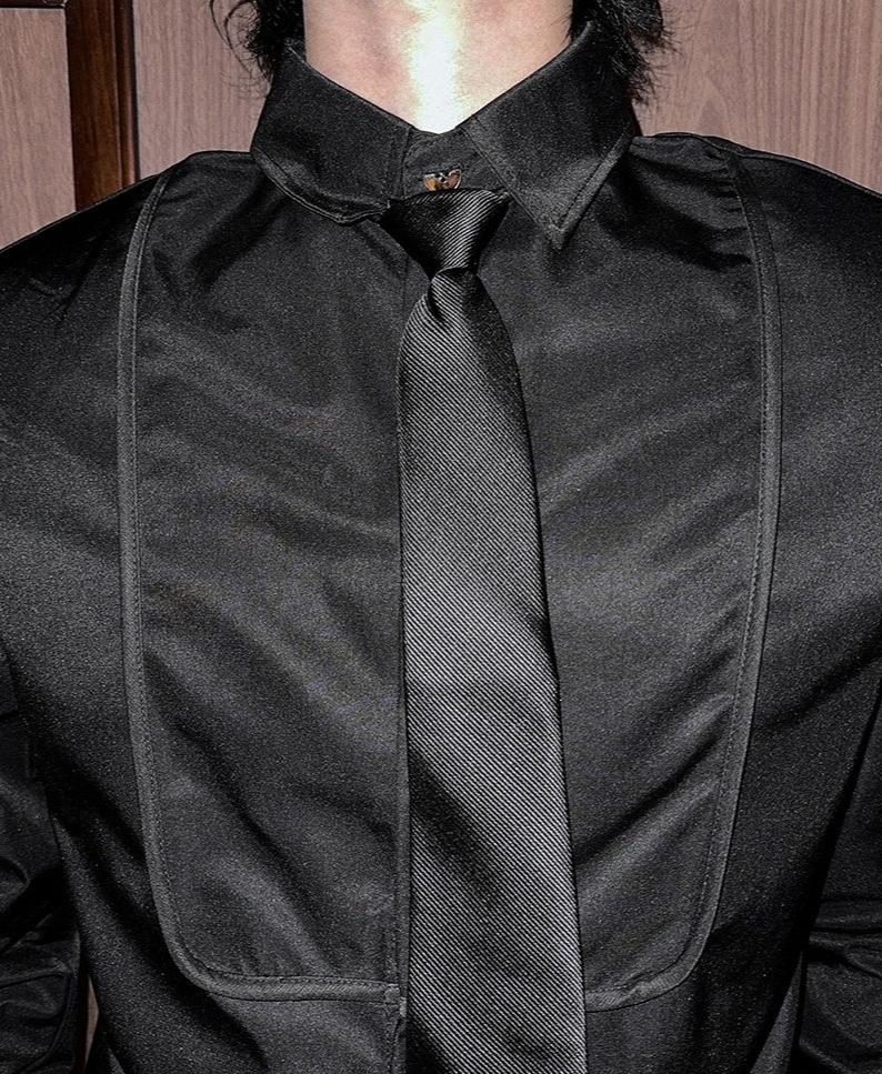 モードサテンタッチネクタイシャツ mf2938