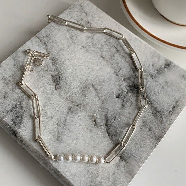 シルバーチェーンパールネックレス【SILVER925】