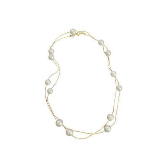 ゴールドダブルパールネックレス