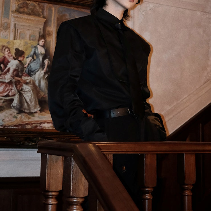 モードサテンタッチネクタイシャツ mf2938